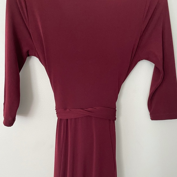 ASOS Burgundy Wrap Dress with Pockets - Picture 5 of 7